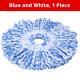 Rotating mop replacement cloth head-blue and white 115g packed individually - Option1