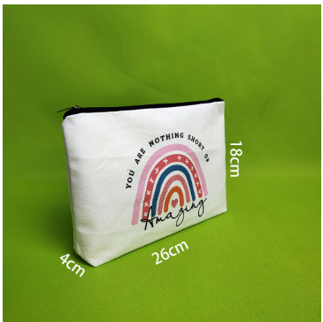 Cotton Cosmetic Bag-Rainbow-1 piece - Option1