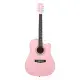 Pink 41-inch Dreadnought Barrel-shaped Cutaway Acoustic Guitar With Pick, Strings, Capo, Gig Bag, Tuner, Wrench Tool, And Shoulder Strap
