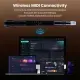 Portable Wireless MIDI Electronic Saxophone - 100 Tones, 3W Hi-Fi Speaker, 12hrs Playtime, 0.7lbs (Black ABS)