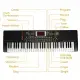61 Keys Digital Music Electronic Keyboard Electric Musical Piano Instrument Kids Learning Keyboard W/ Stand Microphone