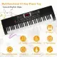 61 Keys Digital Music Electronic Keyboard Electric Musical Piano Instrument Kids Learning Keyboard W/ Stand Microphone