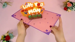 3D PopUp Flower Bouquet Cards Gifts Anniversary PopUp Mom Floral Bouquet Wife Invitation Card Greeting Cards Mothers Day Cards Postcard