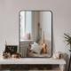 24x32 Inch Black Metal Framed Rectangular Bathrrom Mirror For Wall. W2203135016