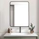 24x32 Inch Black Metal Framed Rectangular Bathrrom Mirror For Wall. W2203135016
