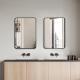 24x32 Inch Black Metal Framed Rectangular Bathrrom Mirror For Wall. W2203135016