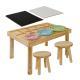 Sensory Table For Toddlers 1-3 With 2 Chairs, Wooden Kid Activity Table Chair Set With Double-Sided Boards For Sand And Water Play