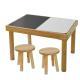 Sensory Table For Toddlers 1-3 With 2 Chairs, Wooden Kid Activity Table Chair Set With Double-Sided Boards For Sand And Water Play