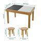 Sensory Table For Toddlers 1-3 With 2 Chairs, Wooden Kid Activity Table Chair Set With Double-Sided Boards For Sand And Water Play