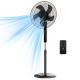 Remote Control Quiet Standing Fan, Oscillating Pedestal Fan With Adjustable Height, Timer And Multiple Modes For Bedroom Office