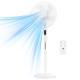 Remote Control Quiet Standing Fan, Oscillating Pedestal Fan With Adjustable Height, Timer And Multiple Modes For Bedroom Office