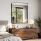 36in X 36in Inch Black Metal Framed Square Bathrrom Mirror For Wall.