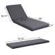 Teak Finish Acacia Wood Chaise Lounge With 4-Inch Dark Grey 2-Fold Cushion Set, 4-Position Adjustable Outdoor Patio Lounger With Flat Side Surface, For Poolside - Matching Cream Version Available