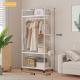 Simple Multi-functional Storage Rack With Universal Wheels For Coat Hangers