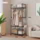 Simple Multi-functional Storage Rack With Universal Wheels For Coat Hangers