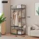 Simple Multi-functional Storage Rack With Universal Wheels For Coat Hangers
