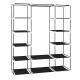 69 Inch Portable Clothes Closet Wardrobe Storage Organizer With Non-Woven Fabric Quick And Easy To Assemble Extra Strong And Durable Black