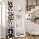 8 Tier Vertical Shoe Rack Narrow Free Standing Storage Organizer For Entryway Space-Saving Stackable Shoe Holder Corner Shoe Tower For Entryway Bedroom Hallway Living Room