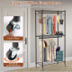 2 Tier Clothing Rack With Cover Portable Wardrobe Closet Covered Garment Rack With 4 Wheels 2 Hanging Rods 2 Hook Racks 35.43x17.13x72.44in