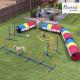 Dog Agility Training Equipment, 12-Piece Dog Obstacle Course with Adjustable Hurdle & Ring, 4 Tunnels, Weave Poles