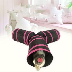 Y-shaped Foldable Cat Tunnel Fabric Pet Cat Toy Drill Hole Funny Cat Pet Nest