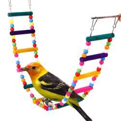 Parrot Colorful Wooden Bead Ladder Rotating Toy