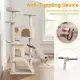 52" Tall Cat Tree Tower With Perches & Condos, Multi-Cat Playground With Scratching Posts (Beige)
