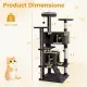 52" Tall Cat Tree Tower With Perches & Condos, Multi-Cat Playground With Scratching Posts (Dark Gray)