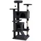 52" Tall Cat Tree Tower With Perches & Condos, Multi-Cat Playground With Scratching Posts (Dark Gray)