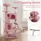 52" Tall Cat Tree Tower With Perches & Condos, Multi-Cat Playground With Scratching Posts (Pink)