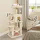 44" Multi-Level Cat Tree With Spacious Top Perch, 2-Door Condo & Hammock For Indoor Cats -Beige