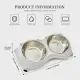 Macaron Pink-Dual Stainless Steel Pet Bowls, 600ml Each, Non-Slip, Dishwasher Safe For Small-Medium Pets