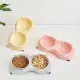 Macaron Pink-Dual Stainless Steel Pet Bowls, 600ml Each, Non-Slip, Dishwasher Safe For Small-Medium Pets