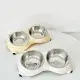 Macaron Pink-Dual Stainless Steel Pet Bowls, 600ml Each, Non-Slip, Dishwasher Safe For Small-Medium Pets