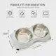 Macaron Pink-Dual Stainless Steel Pet Bowls, 600ml Each, Non-Slip, Dishwasher Safe For Small-Medium Pets