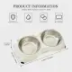 Macaron Pink-Dual Stainless Steel Pet Bowls, 600ml Each, Non-Slip, Dishwasher Safe For Small-Medium Pets