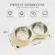 Macaron Pink-Dual Stainless Steel Pet Bowls, 600ml Each, Non-Slip, Dishwasher Safe For Small-Medium Pets