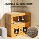 45cm Double Layer Double Cat Head Cat Scratcher Sofa, With 4 Teaser Balls, Wood -Corrugated Scratcher, Cat Claw Care & Resting Toy