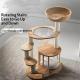 Solid Wood Space Capsule Bowl Cat Climbing Frame With Integrated Small Kitten Nest