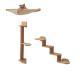 Wooden Cat Tree Wall-Mounted Solid Wood Scratching Post