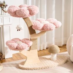 Compact, Space-saving Cat Tree With A Cozy Nest And A Durable Mushroom-shaped Scratching Post