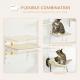 Cat Shelves for Indoor Cats, 6Pc Modern Cat Wall Furniture with Adjustable Height Jumping Platforms & Hammock, Cream White