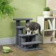 25" 4-Step Multi-Level Carpeted Cat Scratching Post Pet Stairs, Gray