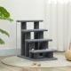 25" 4-Step Multi-Level Carpeted Cat Scratching Post Pet Stairs, Gray