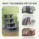 25" 4-Step Multi-Level Carpeted Cat Scratching Post Pet Stairs, Gray