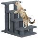 25" 4-Step Multi-Level Carpeted Cat Scratching Post Pet Stairs, Gray