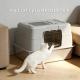 60-40-40cm Fully Enclosed Stainless Steel Cat Litter Box, Odor & Splash Proof Easy Clean, For Large Cats & Multi-Cat Households