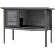 Wooden Rabbit Hutch Elevated With No Leak Tray, Gray