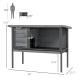 Wooden Rabbit Hutch Elevated With No Leak Tray, Gray