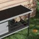 Wooden Rabbit Hutch Elevated With No Leak Tray, Gray